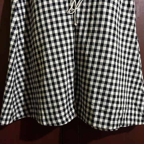 NWOT Eva Franco x Anthropologie Gingham Lace-Up Midi Skirt Black, White Size M - Picture 8 of 16
